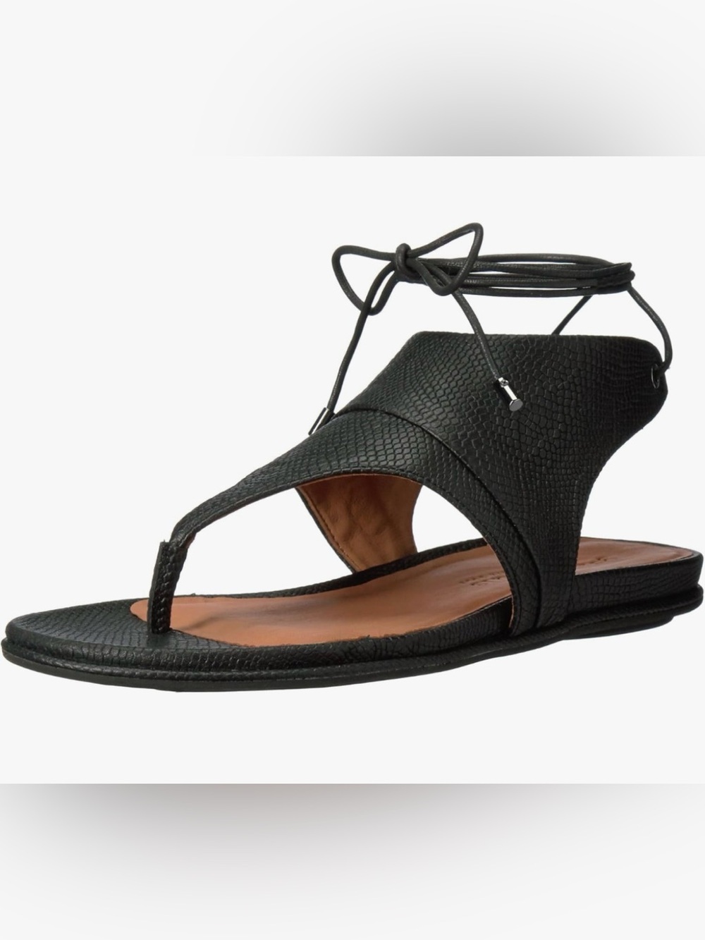 gentle souls Black Textured Lace-Up Open-Toe Sandals Olson Size 7.5 NIB